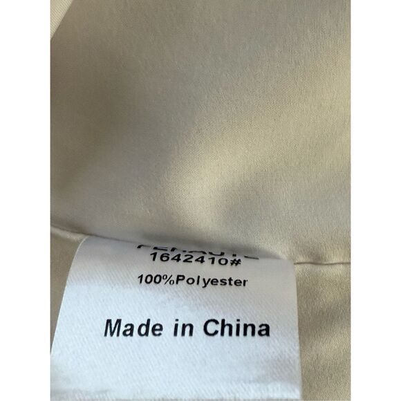 FEHAUTE White Leaf Short Sleeve Satin Wrap Sheath Midi Dress SZ 6 - Picture 11 of 11